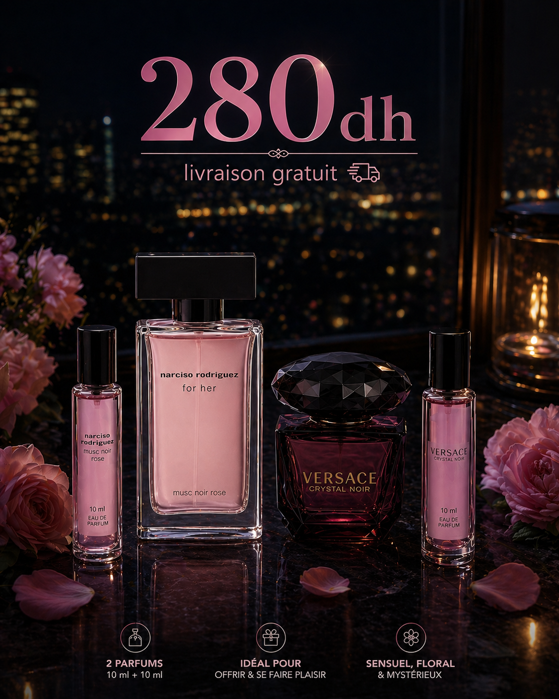 10 ml musc noir rose + 10 ml crystal noir